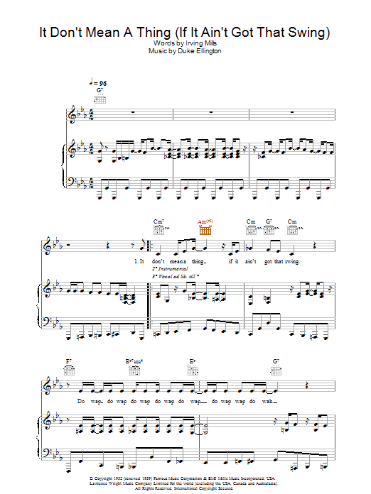Learn to play Eva Cassidy It Don't Mean A Thing (If It Ain't Got That Swing) sheet music for Violin in minutes. Eva Cassidy It Don't Mean A Thing (If It Ain't Got That Swing) sheet music preview music notes and score for Violin including 3 page(s)
