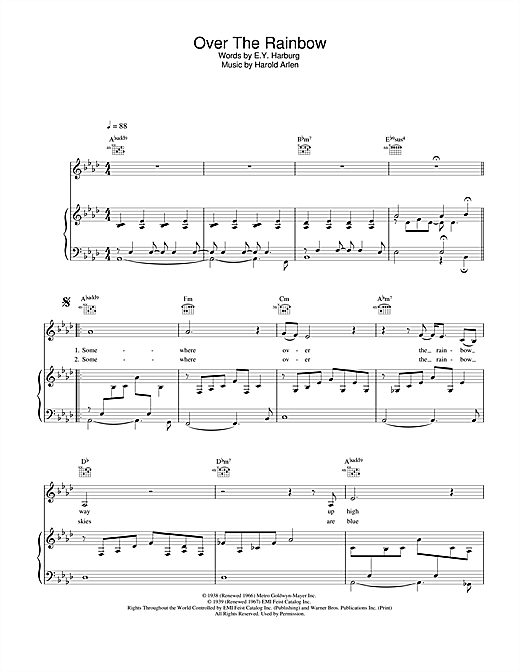 Learn to play Eva Cassidy Over The Rainbow sheet music for Piano in minutes. Eva Cassidy Over The Rainbow sheet music notes and chords