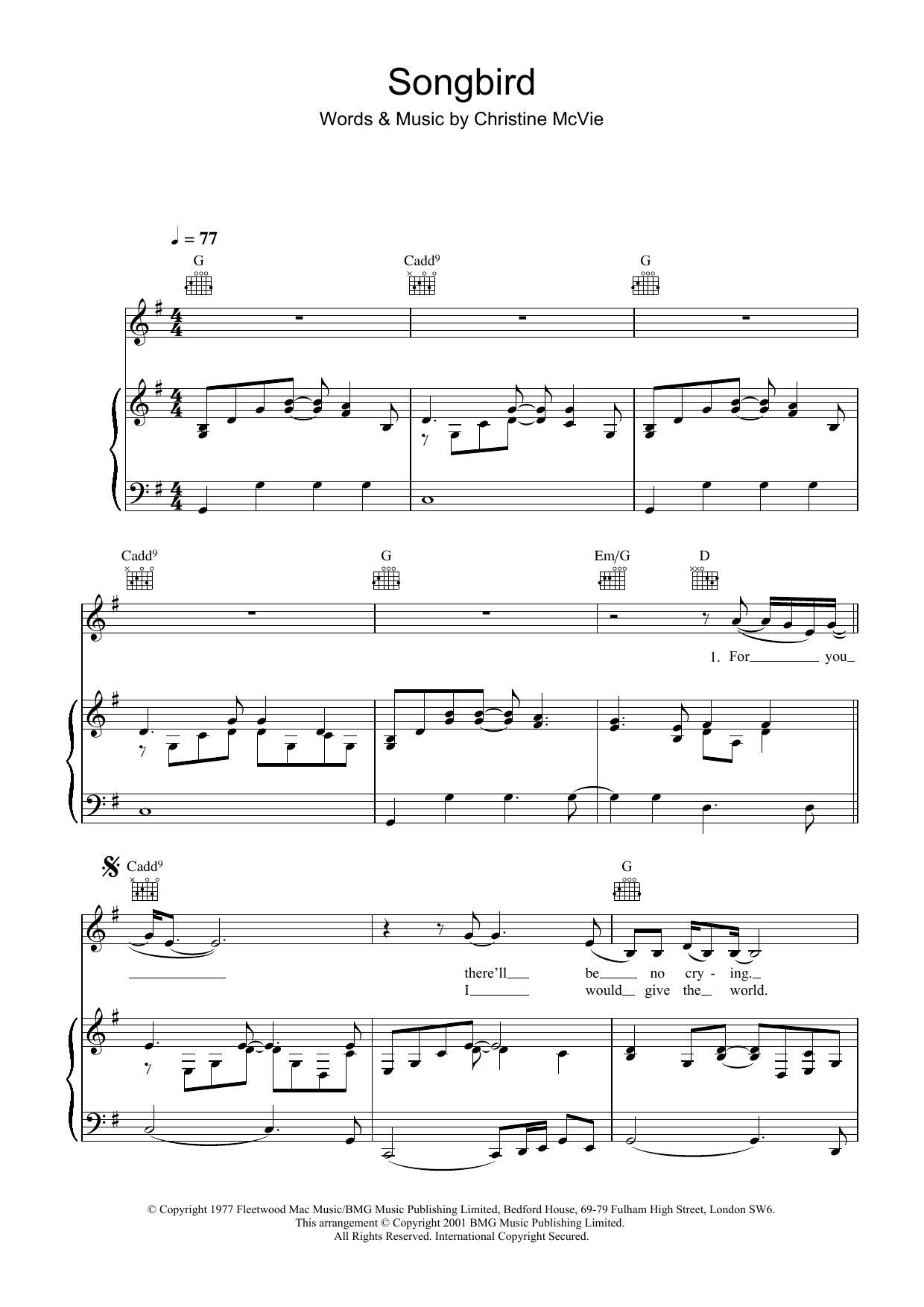 Learn to play Eva Cassidy Songbird sheet music for Piano, Vocal & Guitar (Right-Hand Melody) in minutes. Eva Cassidy Songbird sheet music preview music notes and score for Piano, Vocal & Guitar (Right-Hand Melody) including 4 page(s)