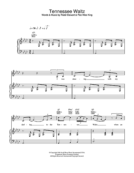 Learn to play Eva Cassidy Tennessee Waltz sheet music for Piano, Vocal & Guitar in minutes. Eva Cassidy Tennessee Waltz sheet music notes and chords