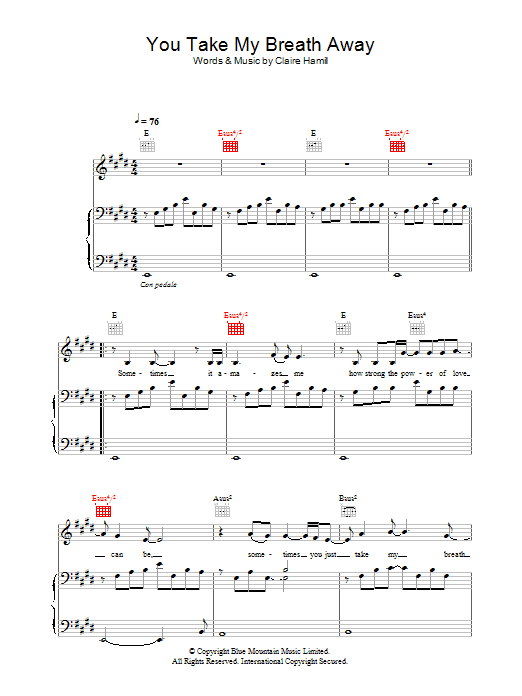 Learn to play Eva Cassidy You Take My Breath Away sheet music for Piano, Vocal & Guitar in minutes. Eva Cassidy You Take My Breath Away sheet music preview music notes and score for Piano, Vocal & Guitar including 5 page(s)