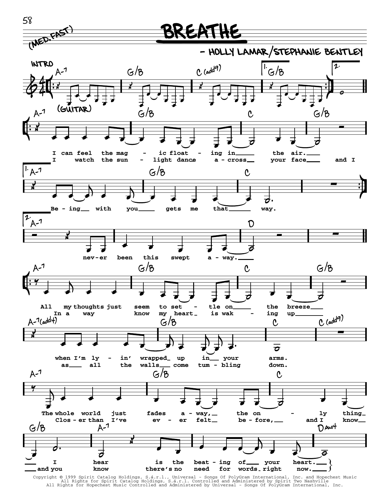 Learn to play Faith Hill Breathe sheet music for Piano in minutes. Faith Hill Breathe sheet music preview music notes and score for Piano including 6 page(s)