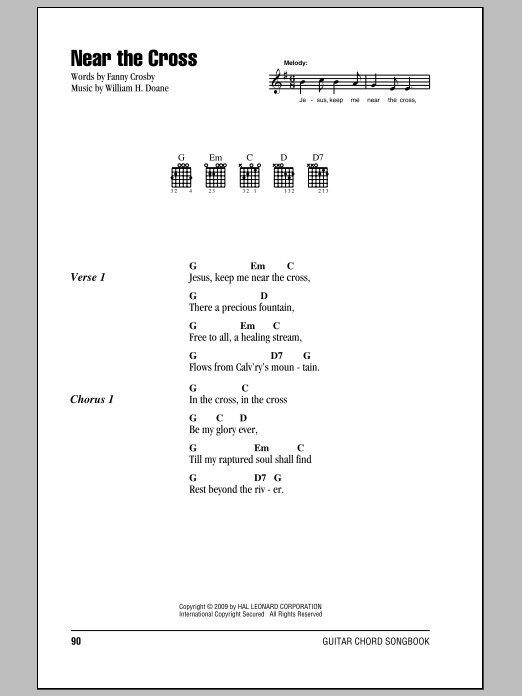 Learn to play Fanny J. Crosby Near The Cross sheet music for Ukulele in minutes. Fanny J. Crosby Near The Cross sheet music preview music notes and score for Ukulele including 2 page(s)