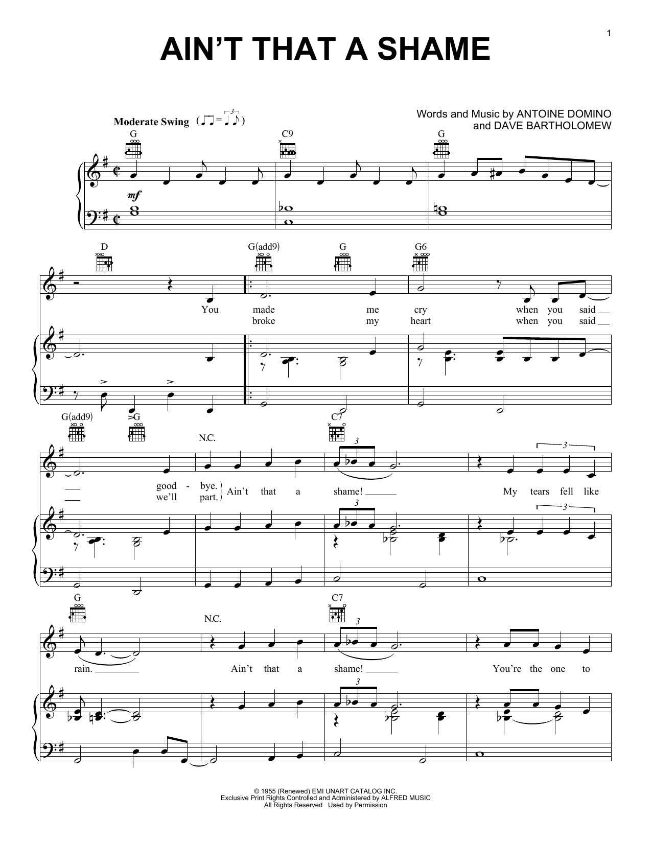 Learn to play Cheap Trick Ain't That A Shame sheet music for Piano, Vocal & Guitar (Right-Hand Melody) in minutes. Cheap Trick Ain't That A Shame sheet music notes and chords