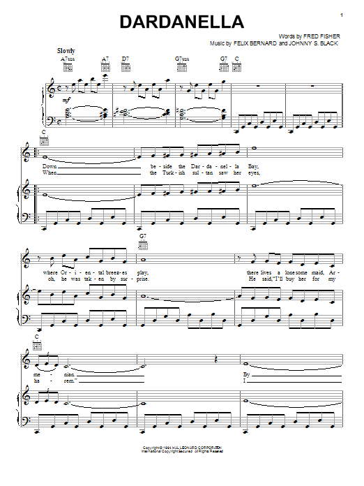 Learn to play Felix Bernard Dardanella sheet music for Piano, Vocal & Guitar (Right-Hand Melody) in minutes. Felix Bernard Dardanella sheet music notes and chords