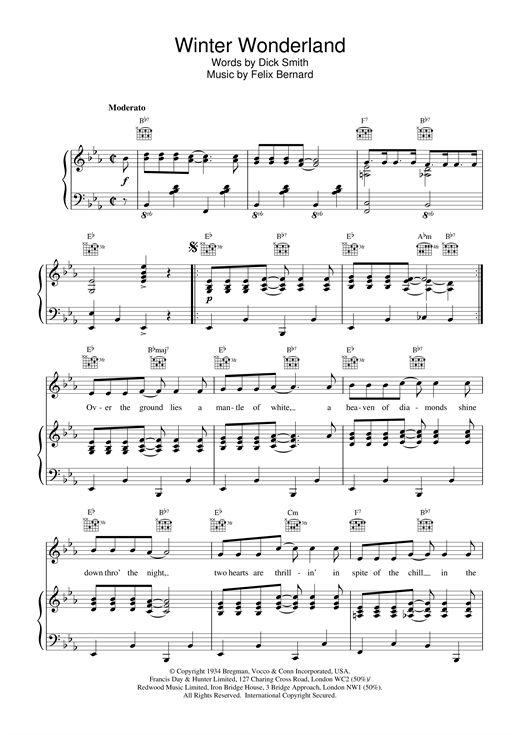 Learn to play Felix Bernard Winter Wonderland (jazzy arrangement) sheet music for Easy Piano in minutes. Felix Bernard Winter Wonderland (jazzy arrangement) sheet music notes and chords