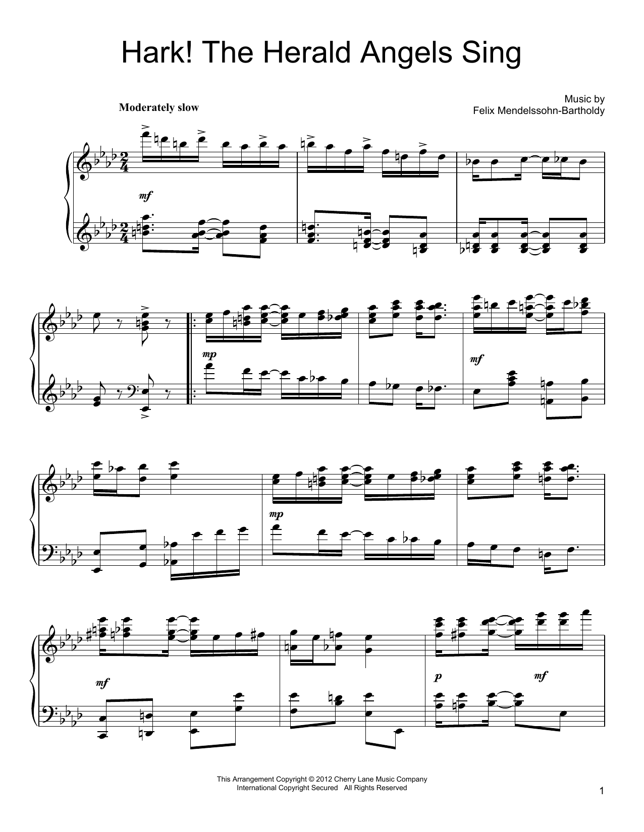 Learn to play Felix Mendelssohn Hark! The Herald Angels Sing sheet music for Piano in minutes. Felix Mendelssohn Hark! The Herald Angels Sing sheet music preview music notes and score for Piano including 2 page(s)
