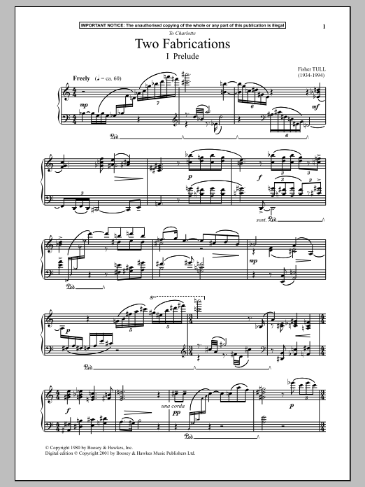 Learn to play Fisher Tull Two Fabrications (Prelude) sheet music for Piano in minutes. Fisher Tull Two Fabrications (Prelude) sheet music notes and chords