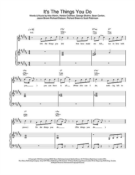 Learn to play Five Its The Things You Do sheet music for Piano, Vocal & Guitar in minutes. Five Its The Things You Do sheet music notes and chords