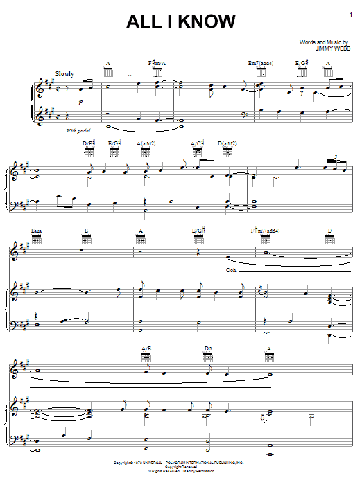 Learn to play Five For Fighting All I Know sheet music for Lyrics & Chords in minutes. Five For Fighting All I Know sheet music preview music notes and score for Lyrics & Chords including 2 page(s)