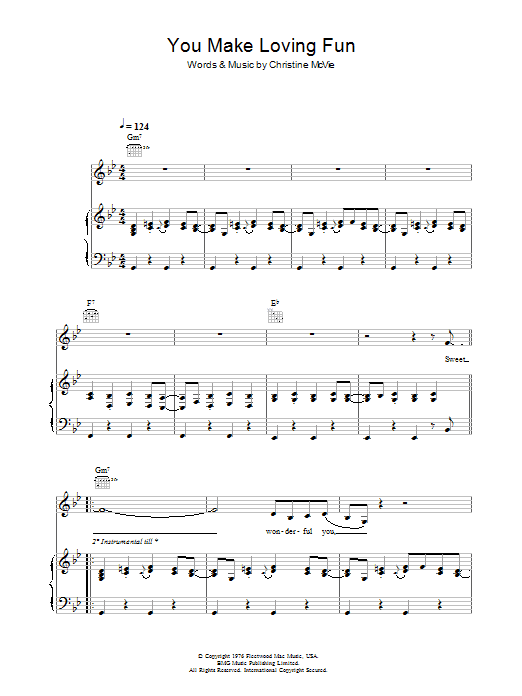 Fleetwood Mac You Make Loving Fun sheet music preview music notes and score for Piano, Vocal & Guitar including 5 page(s)