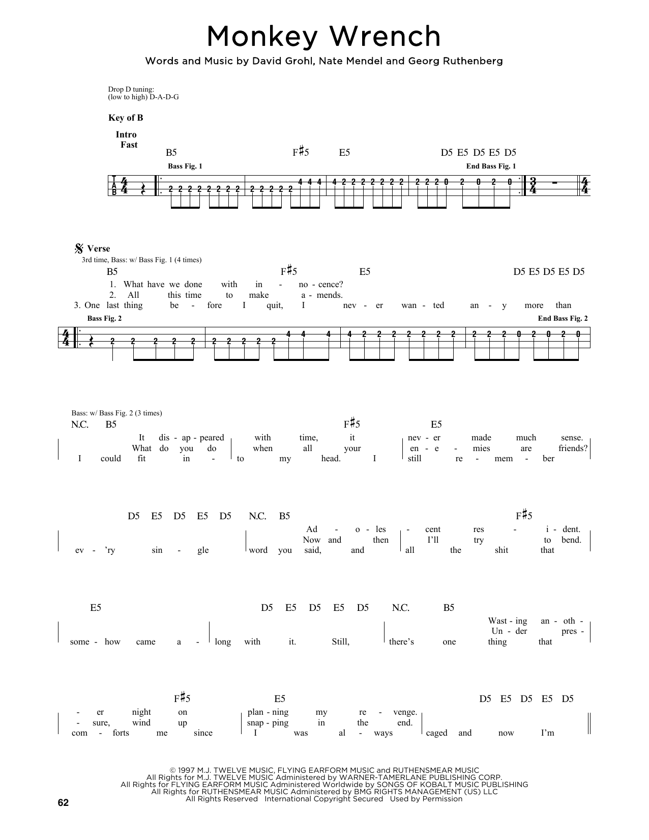 Learn to play Foo Fighters Monkey Wrench sheet music for Guitar Tab in minutes. Foo Fighters Monkey Wrench sheet music notes and chords