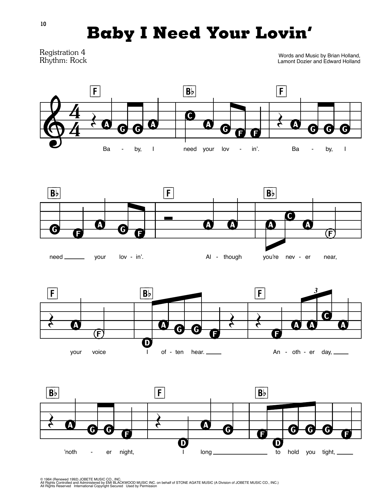 Learn to play Four Tops Baby I Need Your Lovin' sheet music for E-Z Play Today in minutes. Four Tops Baby I Need Your Lovin' sheet music preview music notes and score for E-Z Play Today including 5 page(s)