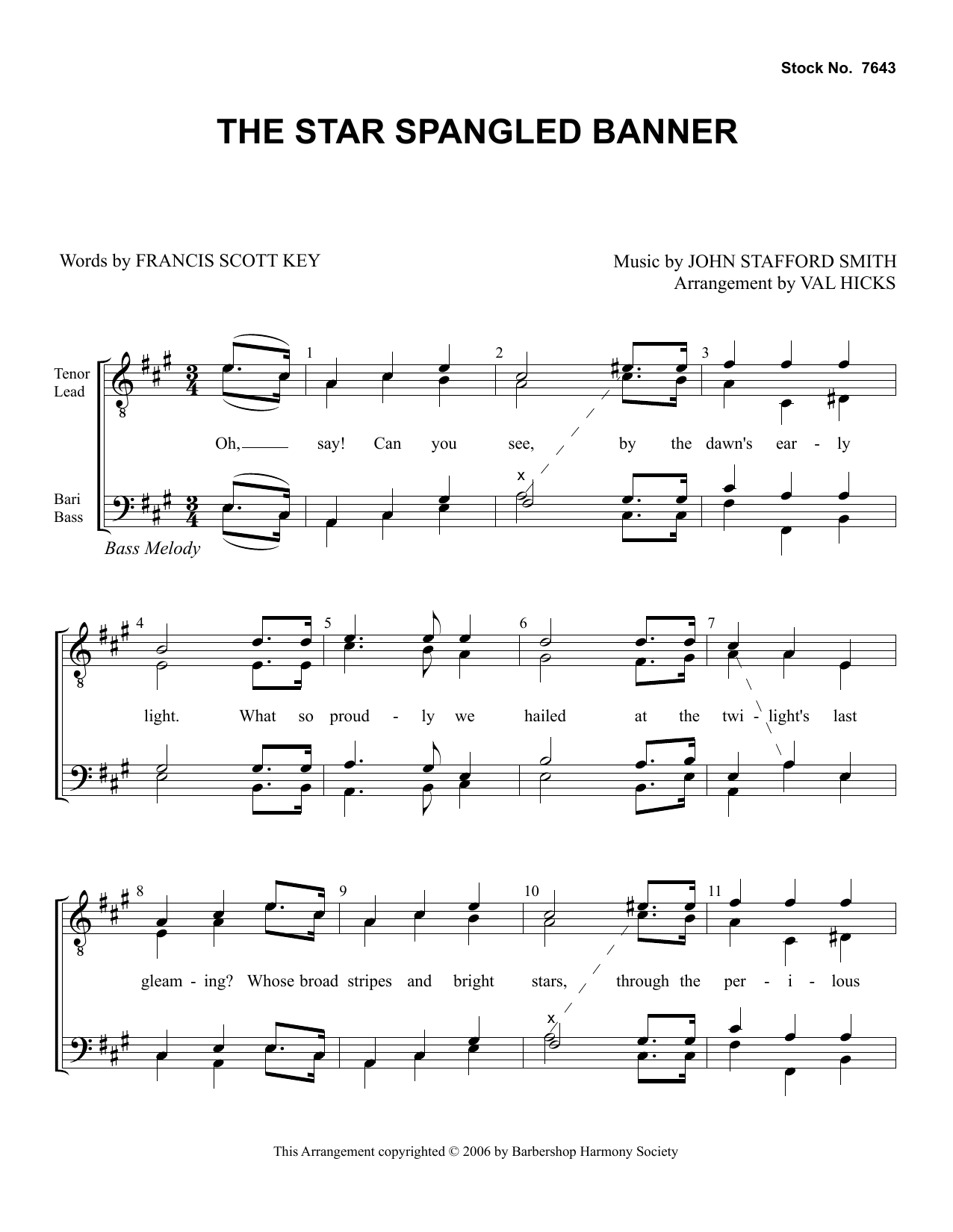 Learn to play Francis Scott Key Star Spangled Banner (arr. Val Hicks) sheet music for TTBB Choir in minutes. Francis Scott Key Star Spangled Banner (arr. Val Hicks) sheet music preview music notes and score for TTBB Choir including 3 page(s)