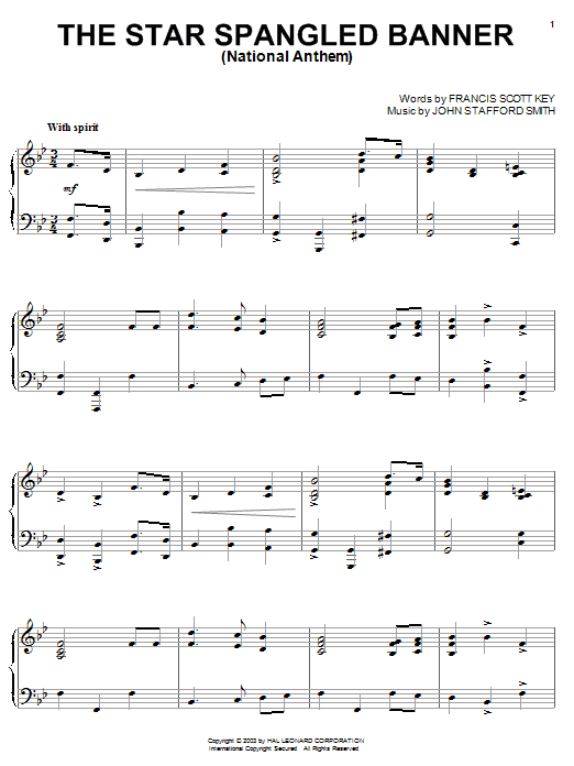 Learn to play John Stafford Smith The Star Spangled Banner sheet music for Piano in minutes. John Stafford Smith The Star Spangled Banner sheet music notes and chords