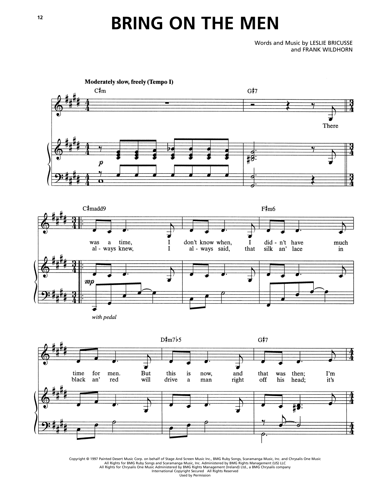 Frank Wildhorn & Leslie Bricusse Bring On The Men (from Jekyll & Hyde) sheet music, chords, lyrics - Printable PDF for Piano & Vocal