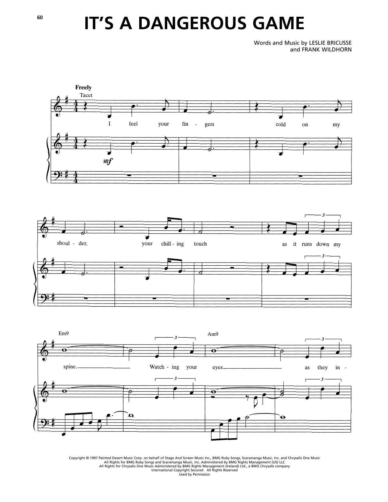 Frank Wildhorn & Leslie Bricusse It's A Dangerous Game (from Jekyll & Hyde) (2013 Revival Version) sheet music, chords, lyrics - Printable PDF for Piano & Vocal