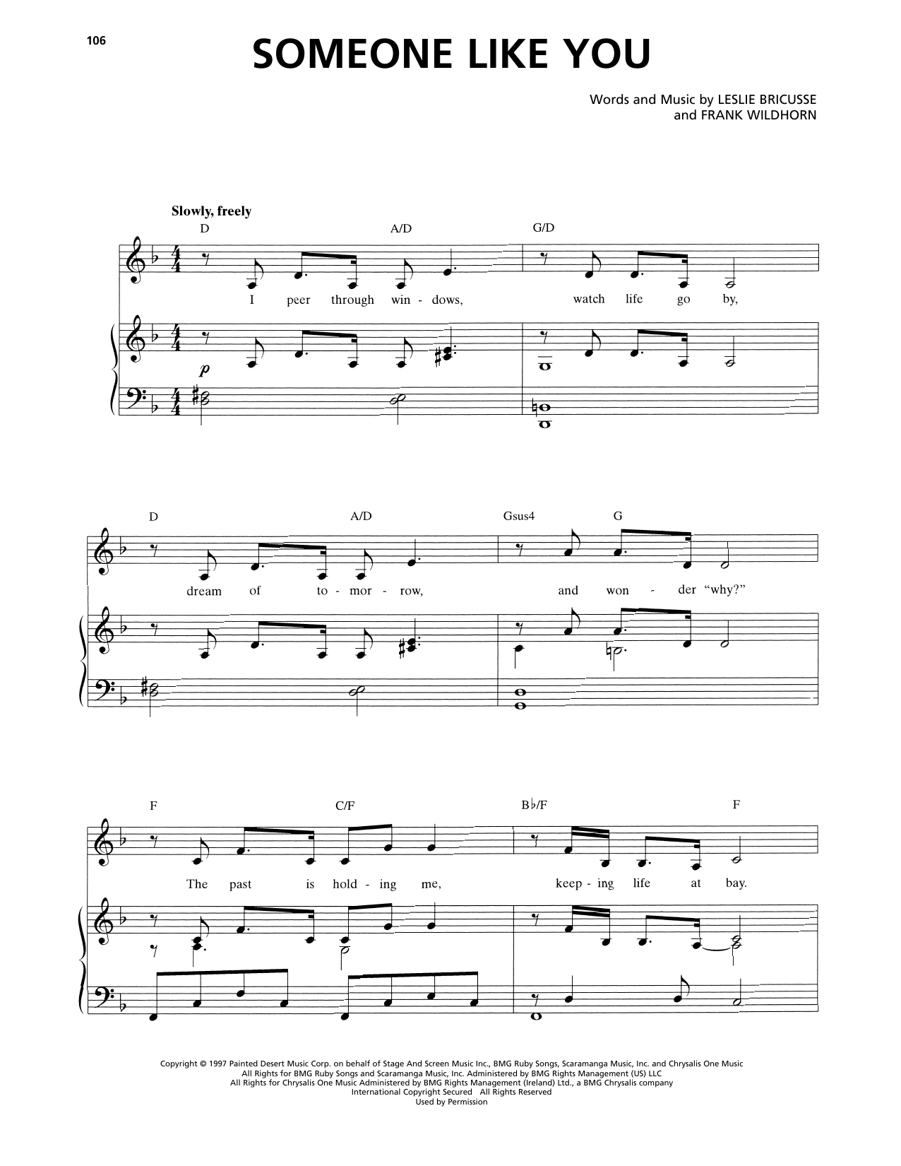 Frank Wildhorn & Leslie Bricusse Someone Like You (from Jekyll & Hyde) (2013 Revival Version) sheet music, chords, lyrics - Printable PDF for Piano & Vocal