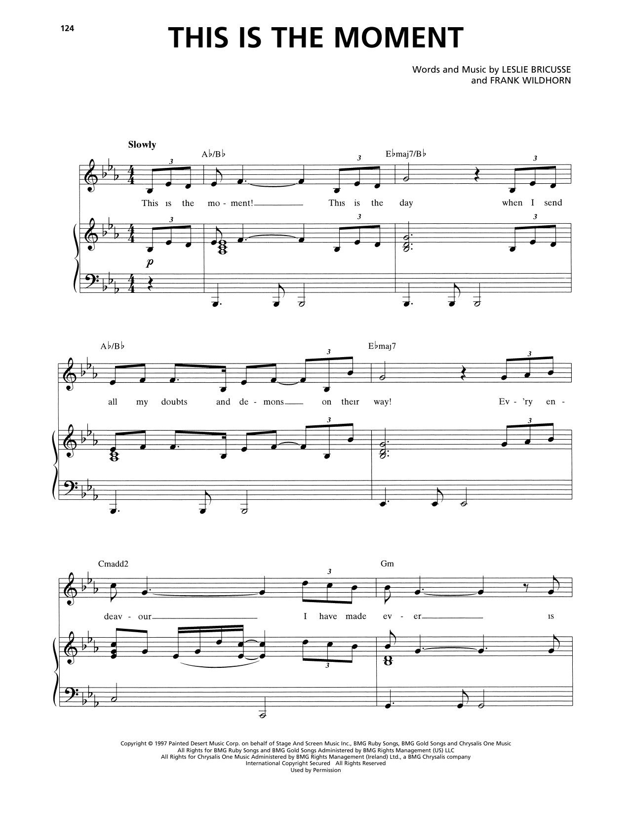 Frank Wildhorn & Leslie Bricusse This Is The Moment (from Jekyll & Hyde) (2013 Revival Version) sheet music, chords, lyrics - Printable PDF for Piano & Vocal