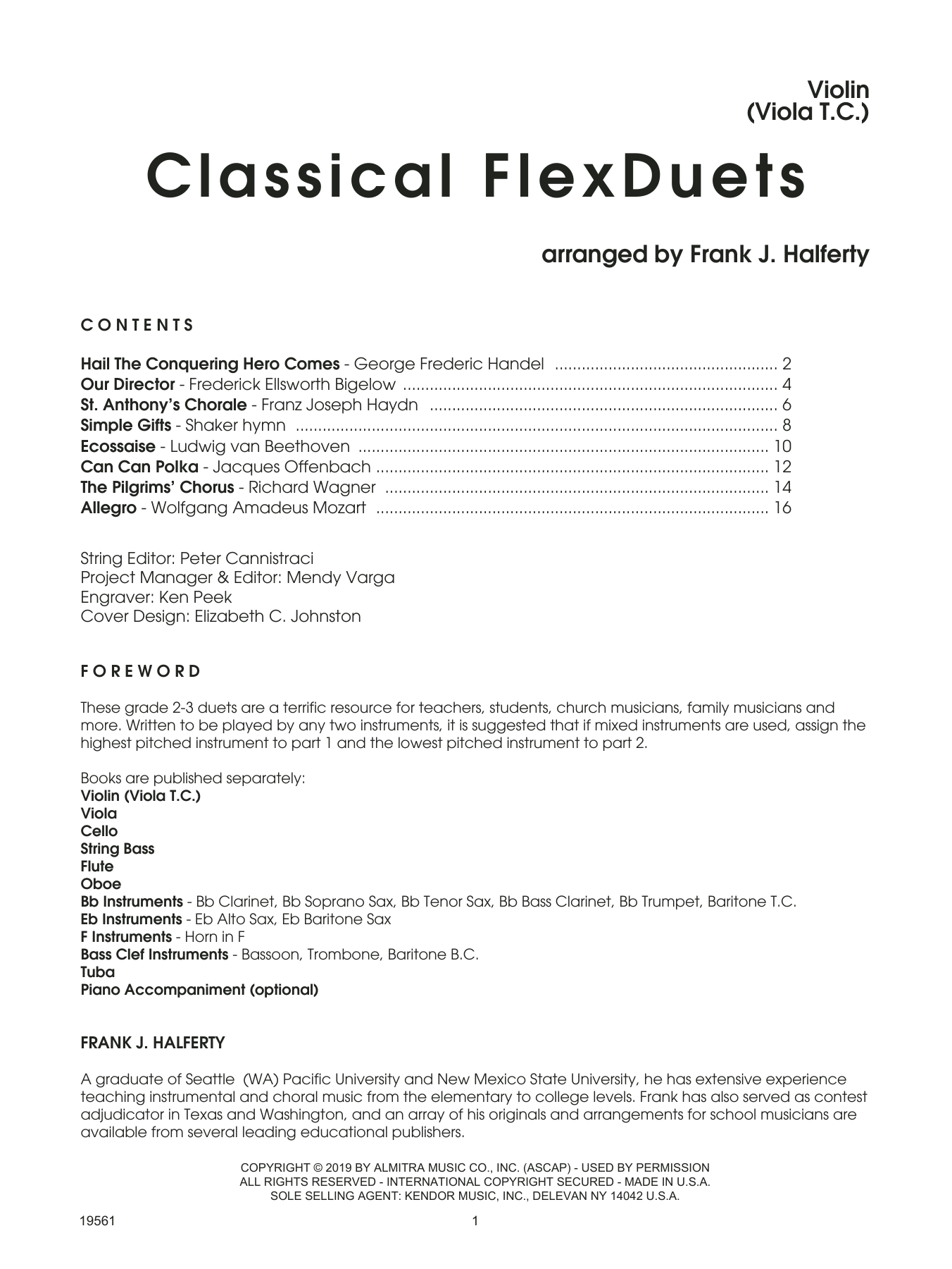 Frank J. Halferty Classical Flexduets - Violin sheet music preview music notes and score for String Ensemble including 16 page(s)