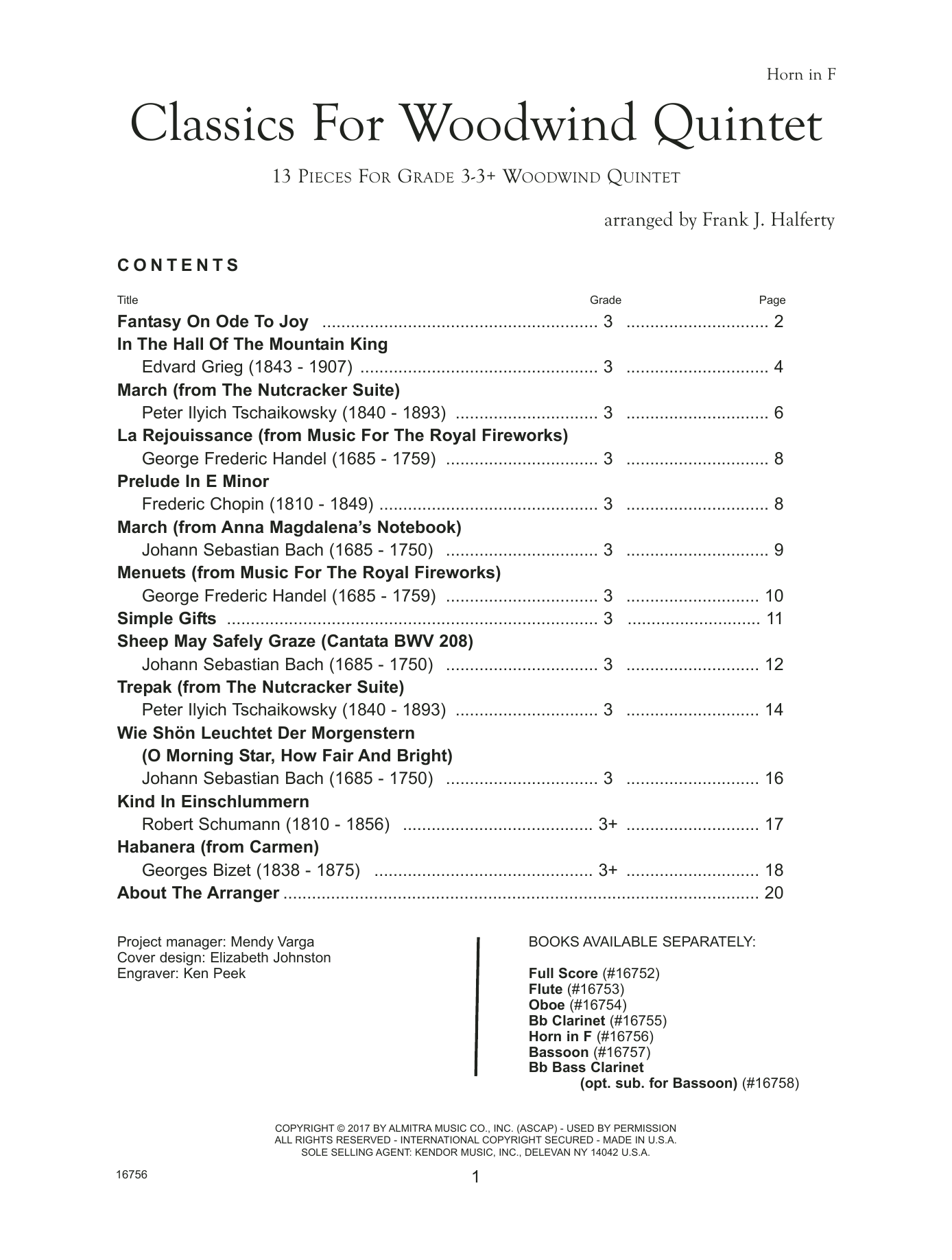 Learn to play Frank J. Halferty Classics For Woodwind Quintet - Horn in F sheet music for Woodwind Ensemble in minutes. Frank J. Halferty Classics For Woodwind Quintet - Horn in F sheet music preview music notes and score for Woodwind Ensemble including 20 page(s)