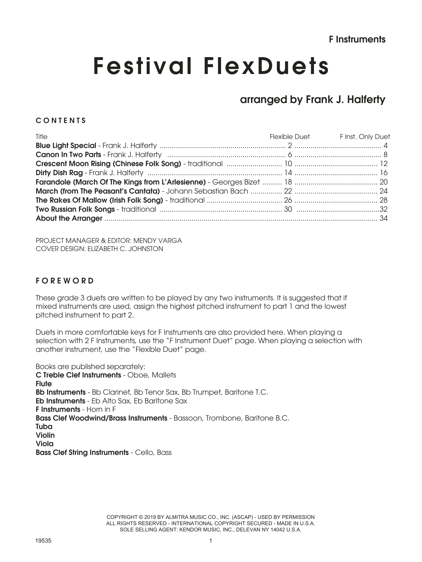 Learn to play Frank J. Halferty Festival FlexDuets - F Instruments sheet music for Brass Ensemble in minutes. Frank J. Halferty Festival FlexDuets - F Instruments sheet music preview music notes and score for Brass Ensemble including 34 page(s)