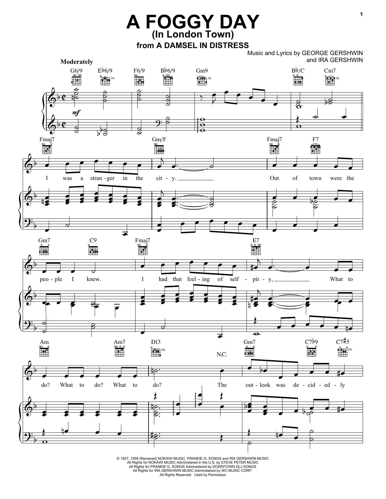 Learn to play Frank Sinatra A Foggy Day (In London Town) sheet music for E-Z Play Today in minutes. Frank Sinatra A Foggy Day (In London Town) sheet music preview music notes and score for E-Z Play Today including 2 page(s)