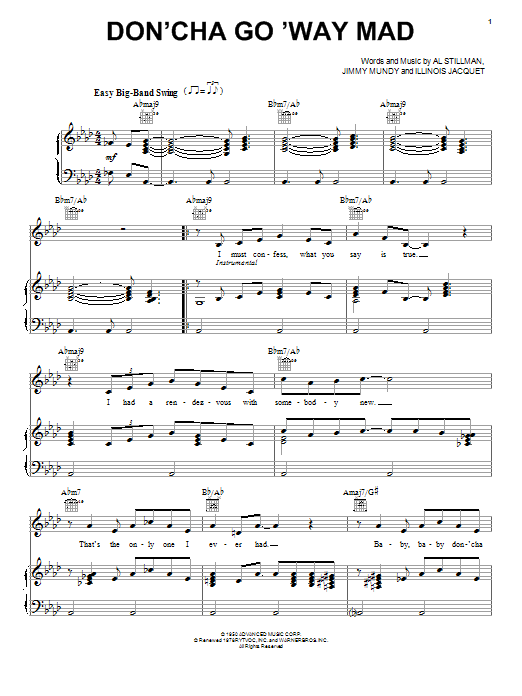 Learn to play Frank Sinatra Don'cha Go 'Way Mad sheet music for Piano & Vocal in minutes. Frank Sinatra Don'cha Go 'Way Mad sheet music notes and chords