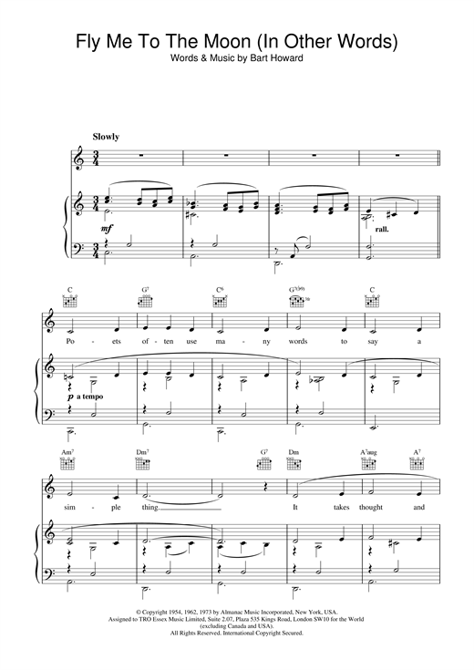 Learn to play Frank Sinatra Fly Me To The Moon (In Other Words) sheet music for Accordion in minutes. Frank Sinatra Fly Me To The Moon (In Other Words) sheet music notes and chords