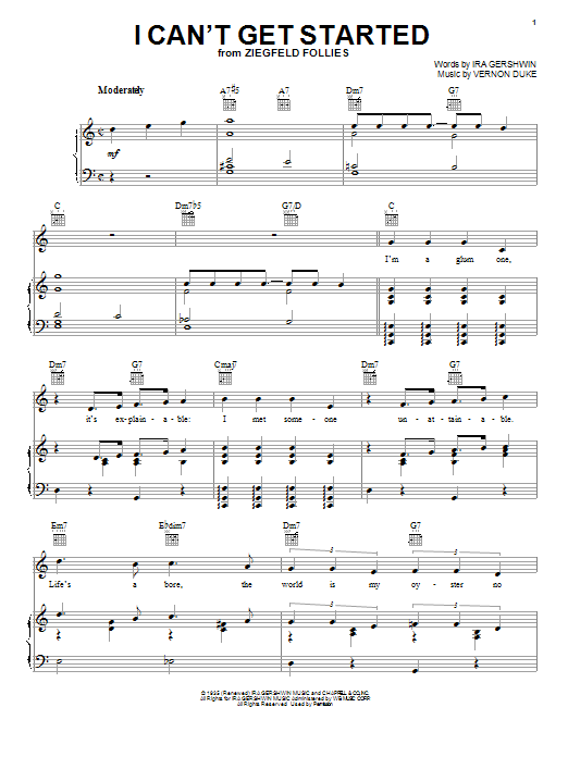Learn to play Frank Sinatra I Can't Get Started With You sheet music for Piano, Vocal & Guitar (Right-Hand Melody) in minutes. Frank Sinatra I Can't Get Started With You sheet music notes and chords
