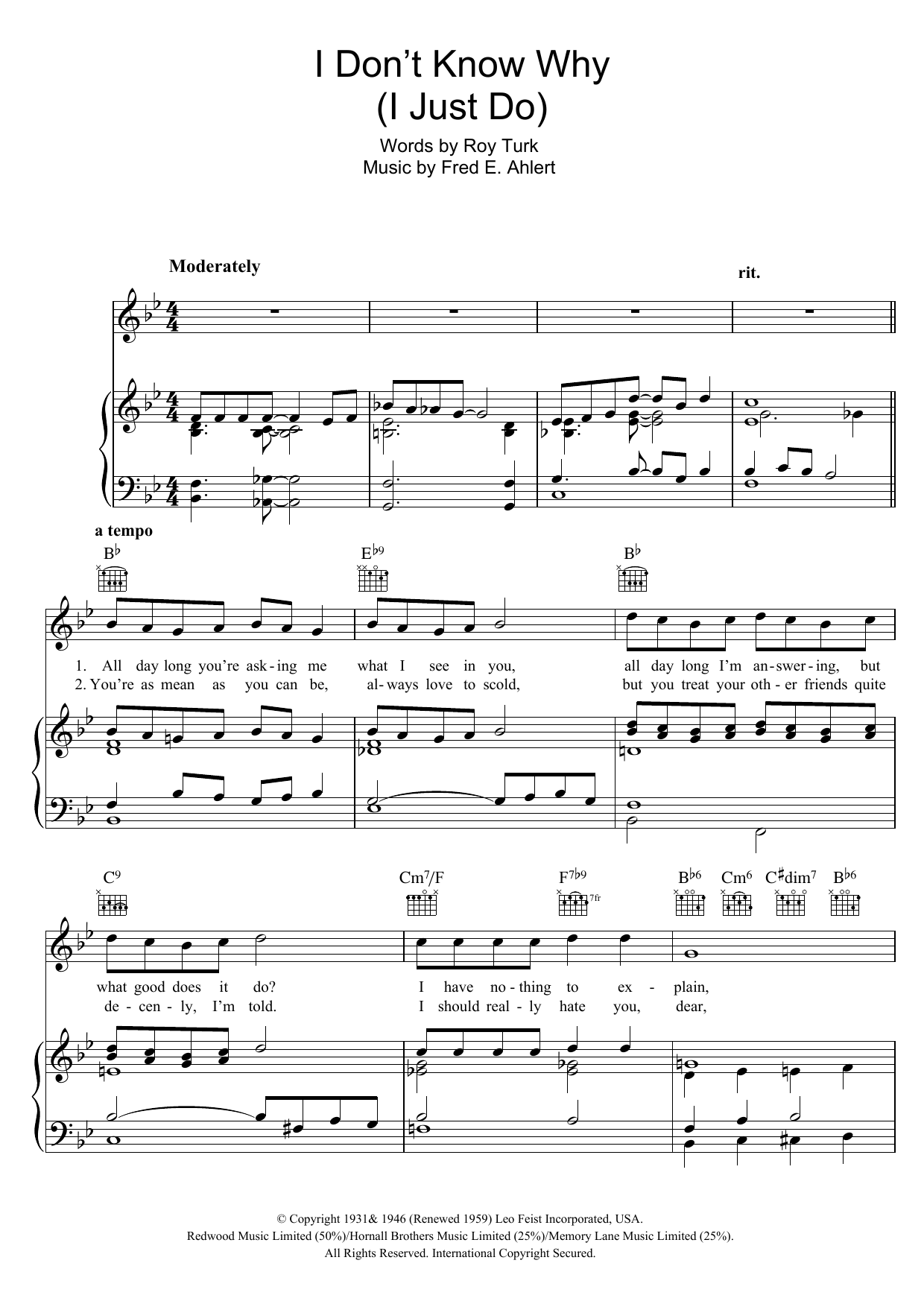 Learn to play Frank Sinatra I Don't Know Why (I Just Do) sheet music for E-Z Play Today in minutes. Frank Sinatra I Don't Know Why (I Just Do) sheet music preview music notes and score for E-Z Play Today including 2 page(s)