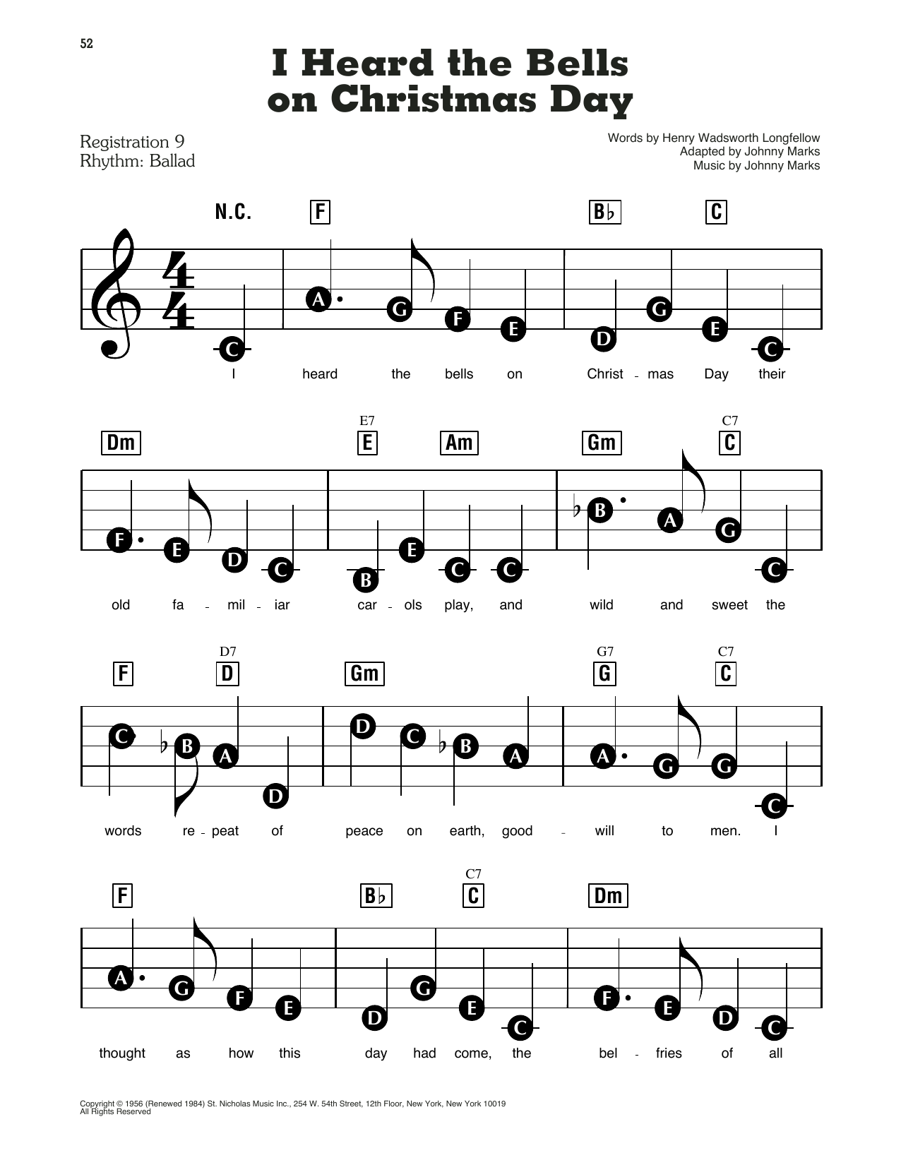 Learn to play Frank Sinatra I Heard The Bells On Christmas Day sheet music for E-Z Play Today in minutes. Frank Sinatra I Heard The Bells On Christmas Day sheet music preview music notes and score for E-Z Play Today including 2 page(s)