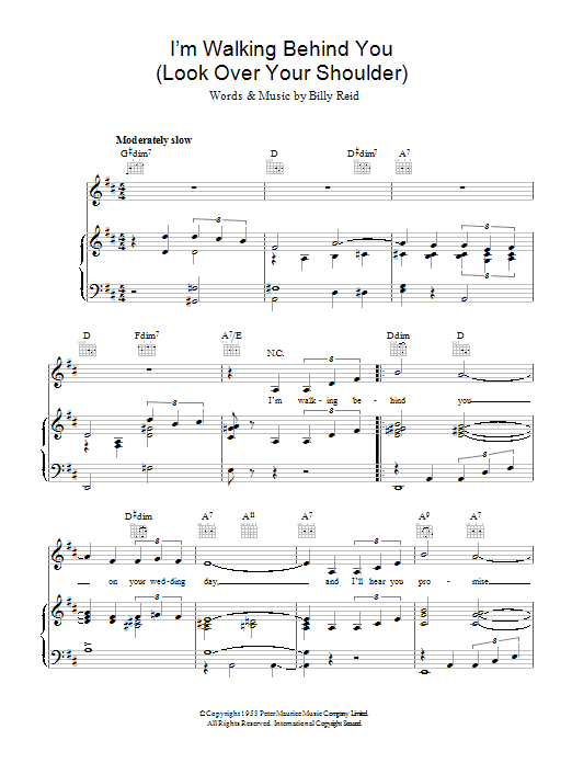 Learn to play Frank Sinatra I'm Walking Behind You (Look Over Your Shoulder) sheet music for E-Z Play Today in minutes. Frank Sinatra I'm Walking Behind You (Look Over Your Shoulder) sheet music preview music notes and score for E-Z Play Today including 3 page(s)