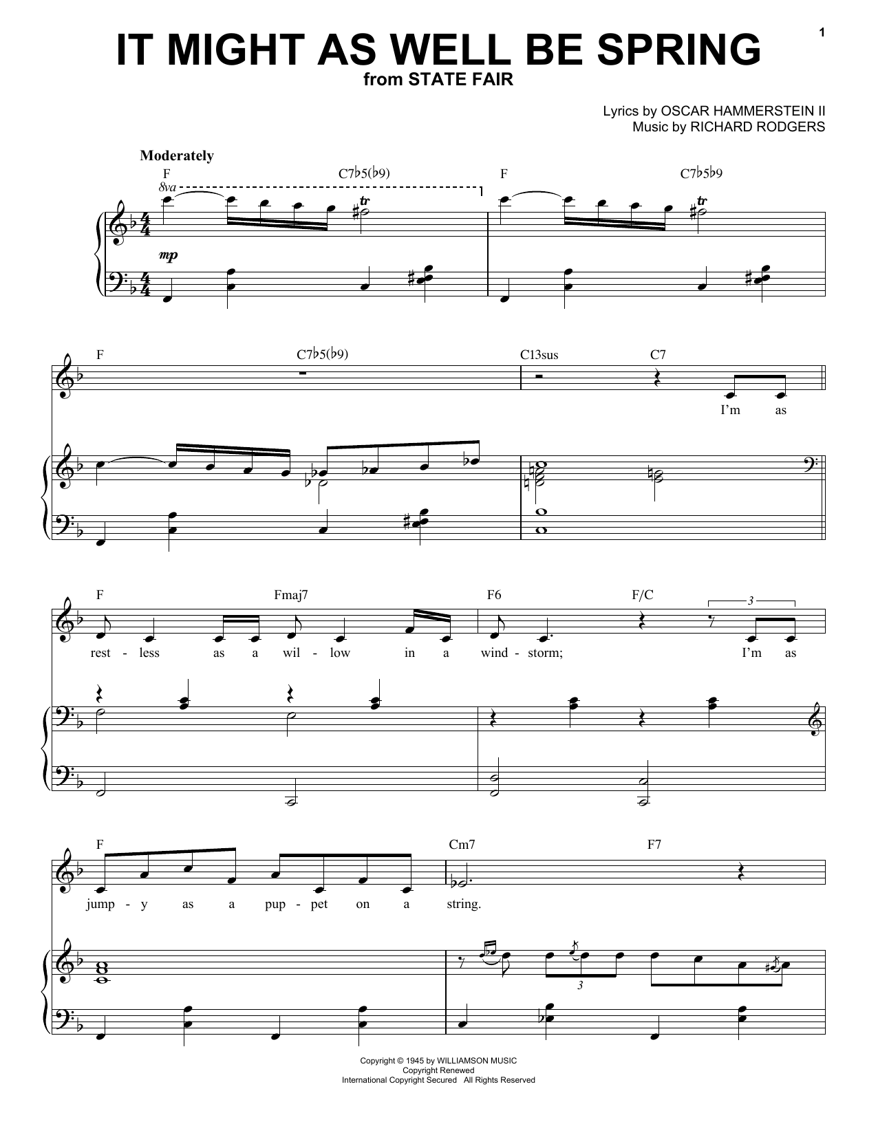 Learn to play Frank Sinatra It Might As Well Be Spring sheet music for Piano & Vocal in minutes. Frank Sinatra It Might As Well Be Spring sheet music preview music notes and score for Piano & Vocal including 8 page(s)