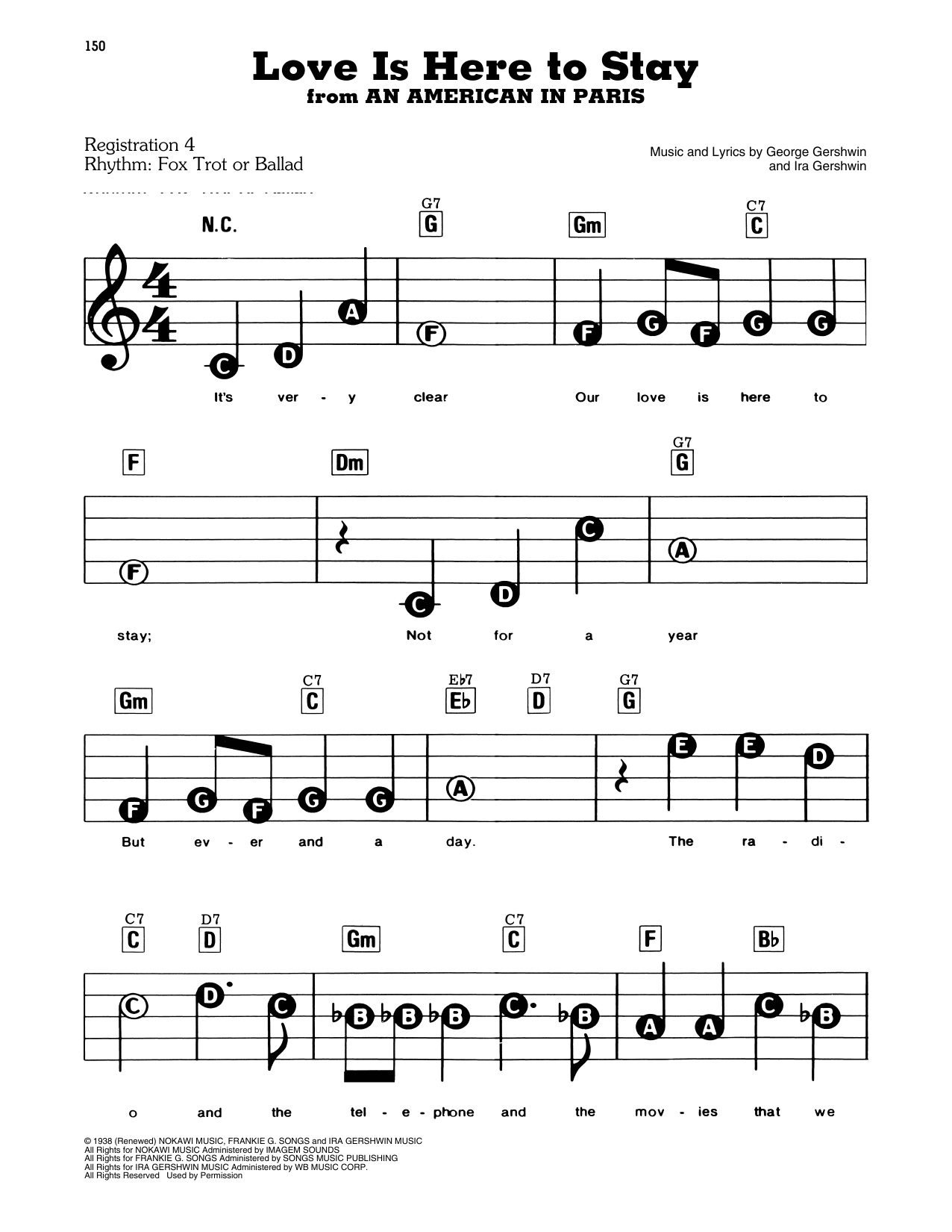 Learn to play Frank Sinatra Love Is Here To Stay (from An American In Paris) sheet music for E-Z Play Today in minutes. Frank Sinatra Love Is Here To Stay (from An American In Paris) sheet music preview music notes and score for E-Z Play Today including 2 page(s)