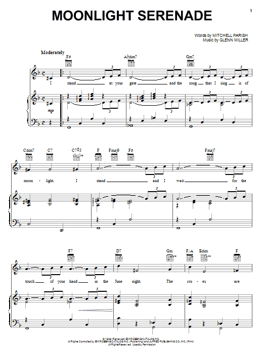 Learn to play Frank Sinatra Moonlight Serenade sheet music for Piano, Vocal & Guitar (Right-Hand Melody) in minutes. Frank Sinatra Moonlight Serenade sheet music notes and chords