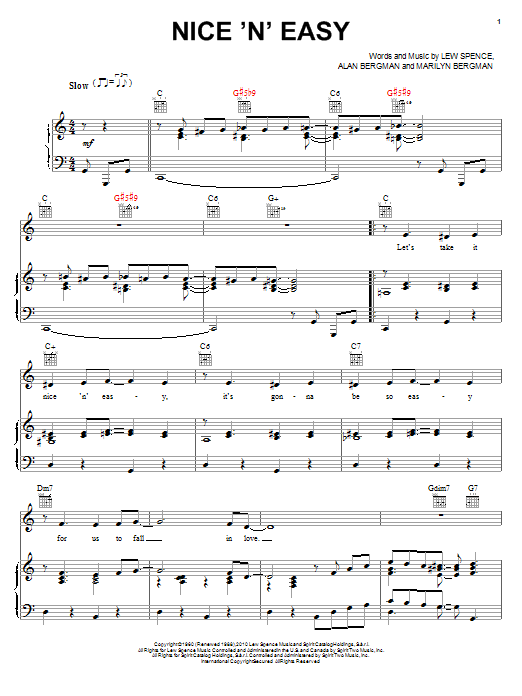 Learn to play Frank Sinatra Nice 'n' Easy sheet music for Piano & Vocal in minutes. Frank Sinatra Nice 'n' Easy sheet music preview music notes and score for Piano & Vocal including 4 page(s)