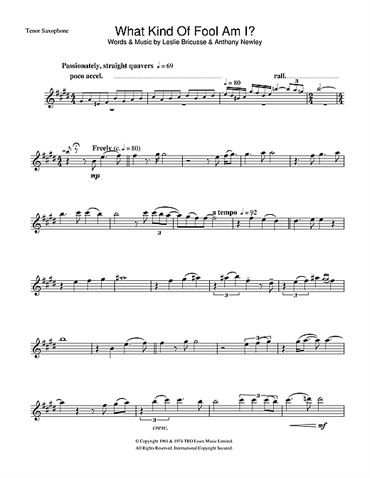 Frank Sinatra What Kind Of Fool Am I sheet music preview music notes and score for Trumpet including 2 page(s)