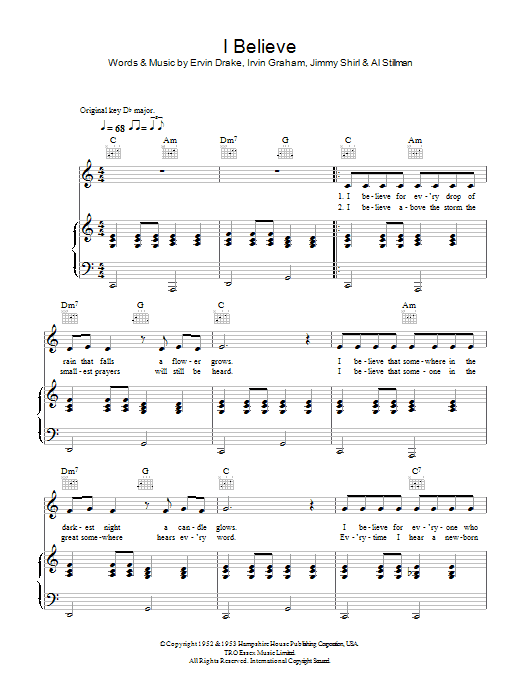 Learn to play Frankie Laine I Believe sheet music for Lyrics & Chords in minutes. Frankie Laine I Believe sheet music preview music notes and score for Lyrics & Chords including 2 page(s)