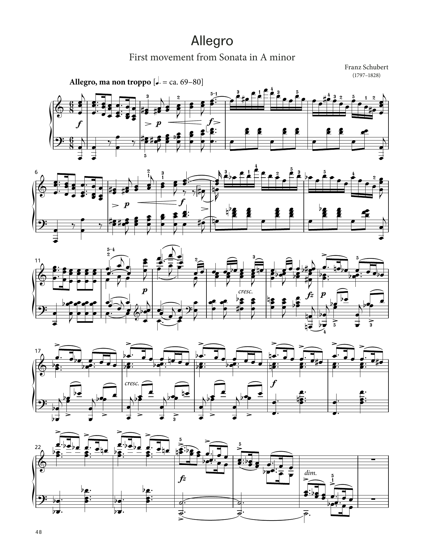Franz Schubert Allegro, D. 537 (LCME Piano 2018 Grade 8 List A) sheet music, chords, lyrics - Printable PDF for Piano Solo