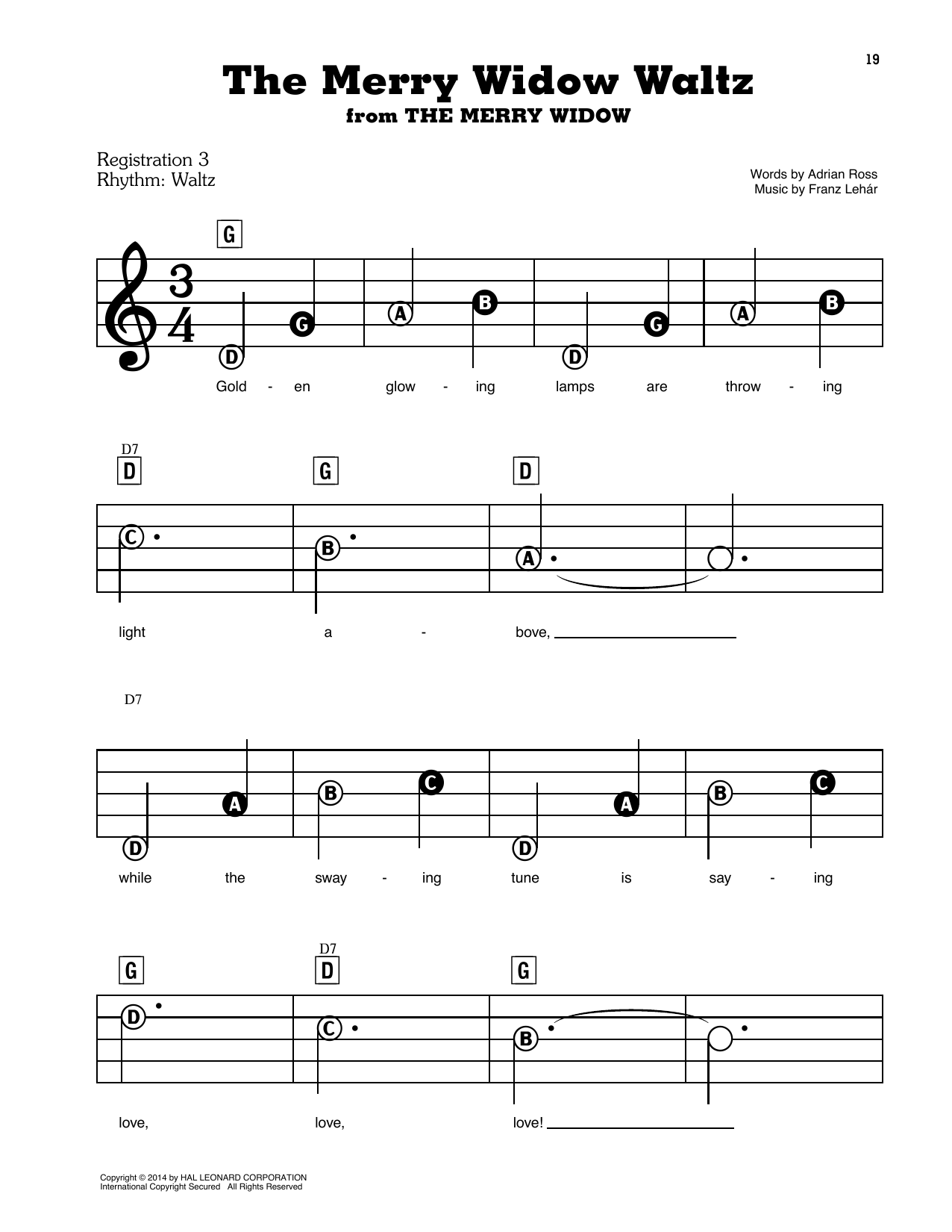 Learn to play Franz Lehar The Merry Widow Waltz sheet music for E-Z Play Today in minutes. Franz Lehar The Merry Widow Waltz sheet music preview music notes and score for E-Z Play Today including 3 page(s)