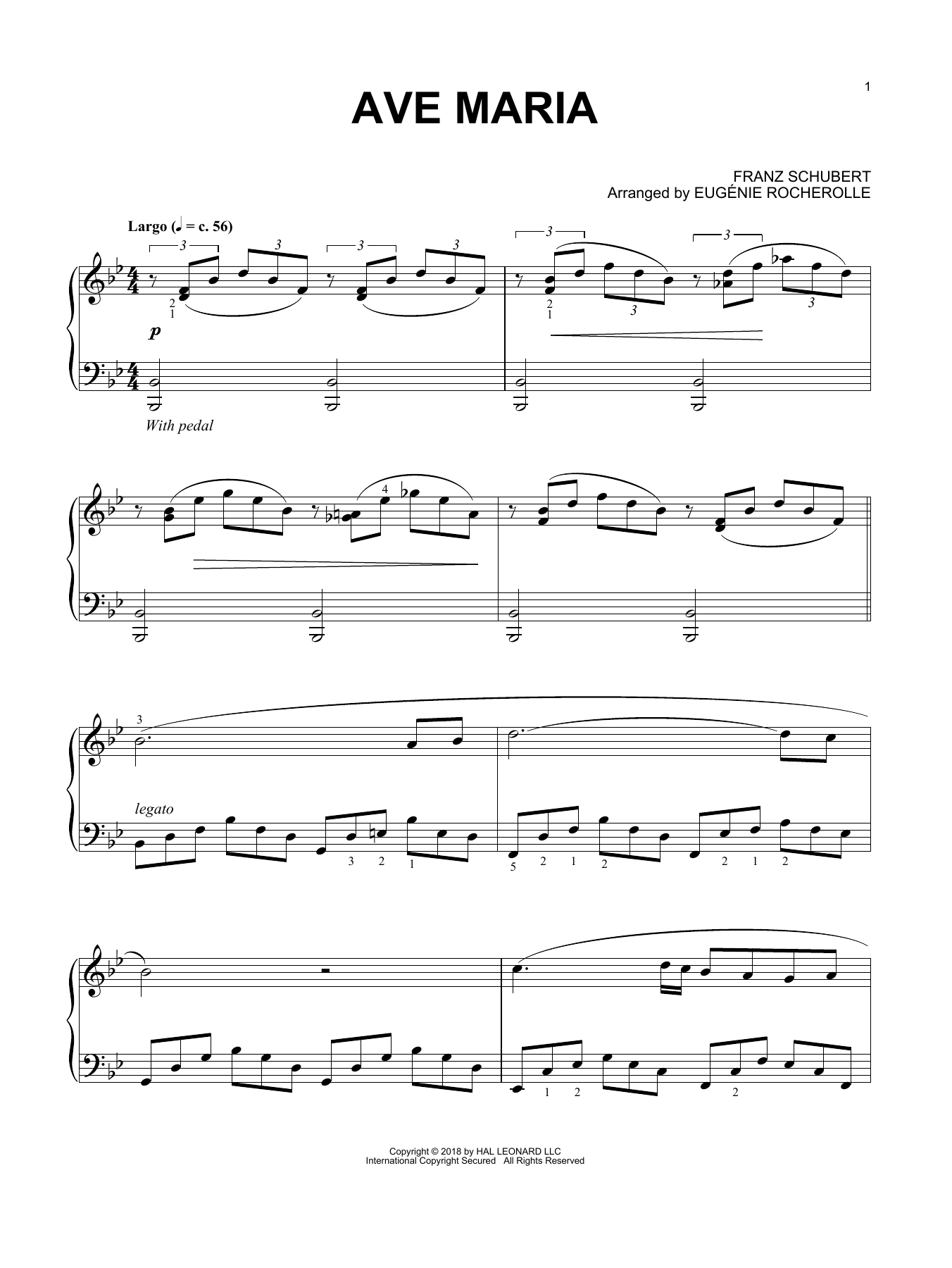 Learn to play Franz Schubert Ave Maria (arr. Eugénie Rocherolle) sheet music for Piano in minutes. Franz Schubert Ave Maria (arr. Eugénie Rocherolle) sheet music notes and chords