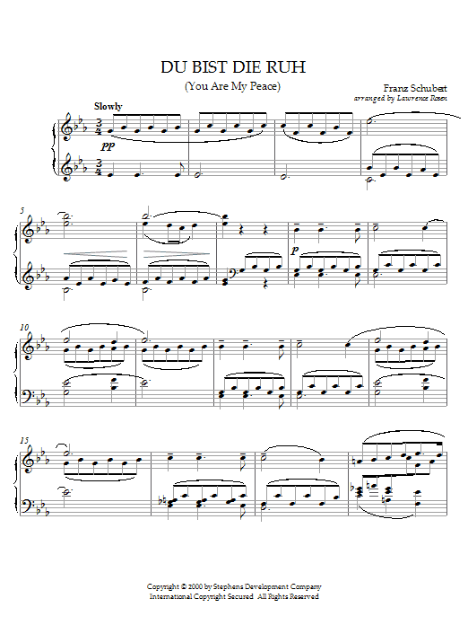 Learn to play Franz Schubert Du Bist Die Ruh (You Are My Peace) sheet music for Piano in minutes. Franz Schubert Du Bist Die Ruh (You Are My Peace) sheet music notes and chords