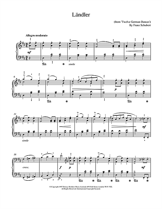Learn to play Franz Schubert Landler sheet music for Piano in minutes. Franz Schubert Landler sheet music notes and chords