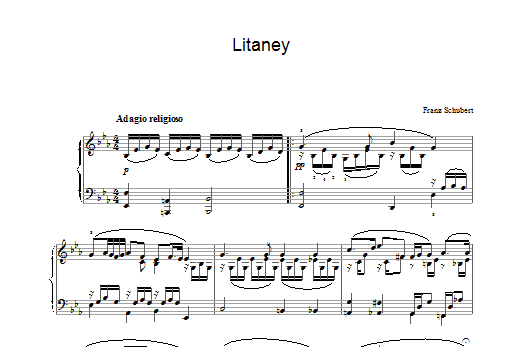 Franz Schubert Litaney sheet music preview music notes and score for Piano including 2 page(s)