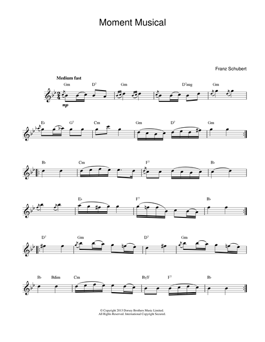 Learn to play Franz Schubert Moments Musicaux, No.3, Op.94 sheet music for Piano in minutes. Franz Schubert Moments Musicaux, No.3, Op.94 sheet music preview music notes and score for Piano including 2 page(s)