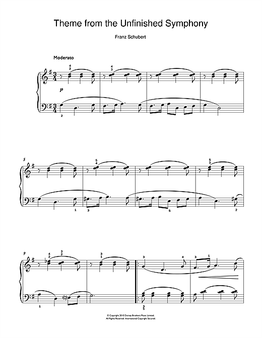 Learn to play Franz Schubert Theme From The Unfinished Symphony sheet music for Piano in minutes. Franz Schubert Theme From The Unfinished Symphony sheet music notes and chords