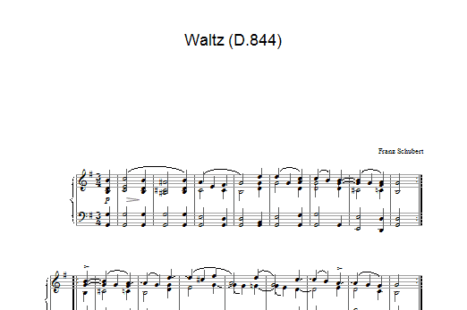Franz Schubert Waltz In G Major, D.844 sheet music preview music notes and score for Piano including 2 page(s)