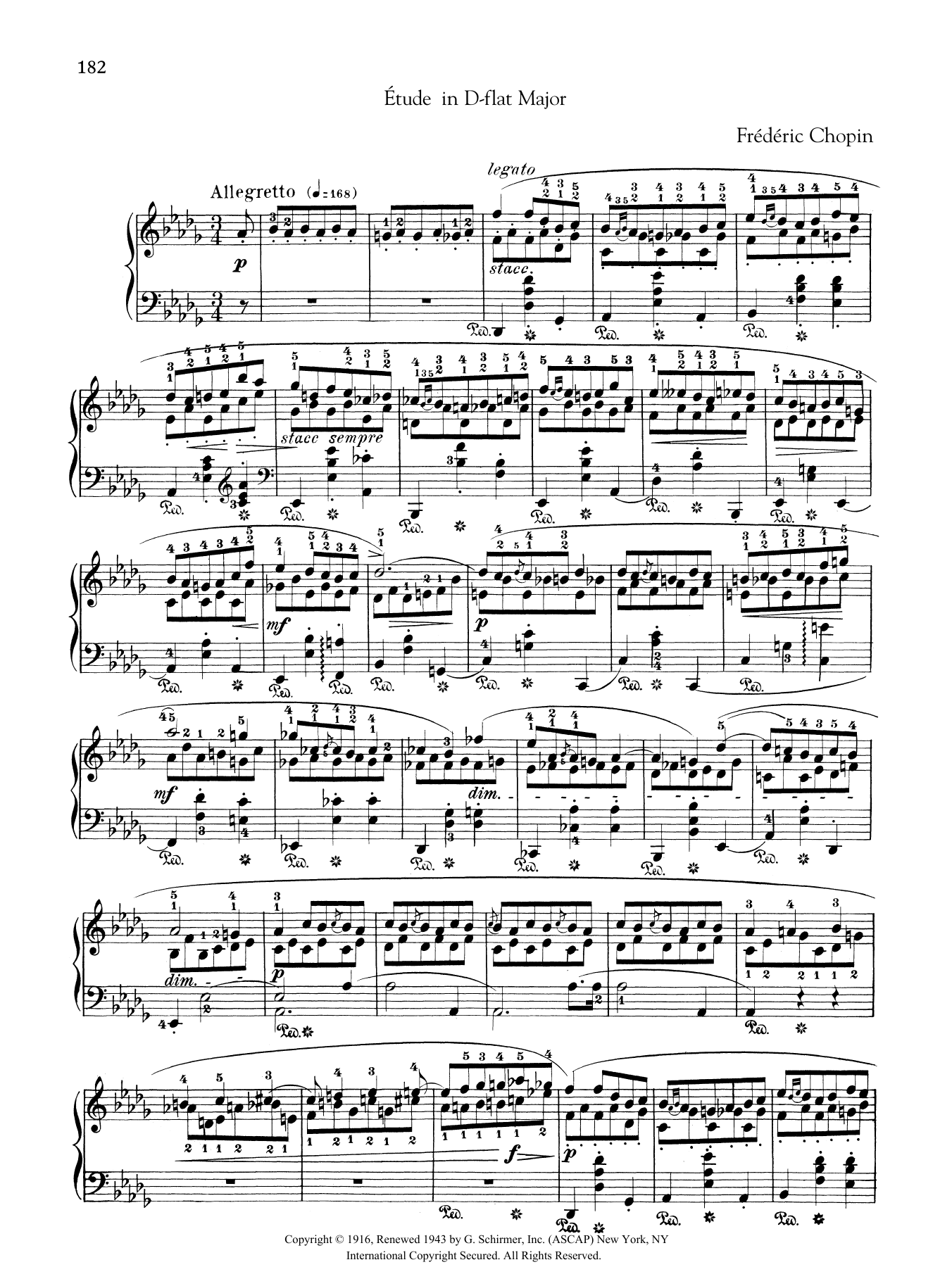 Frederic Chopin Etude in D-flat Major, from Trois Nouvelles Etudes from Methode des methodes de piano sheet music, chords, lyrics - Printable PDF for Piano Solo