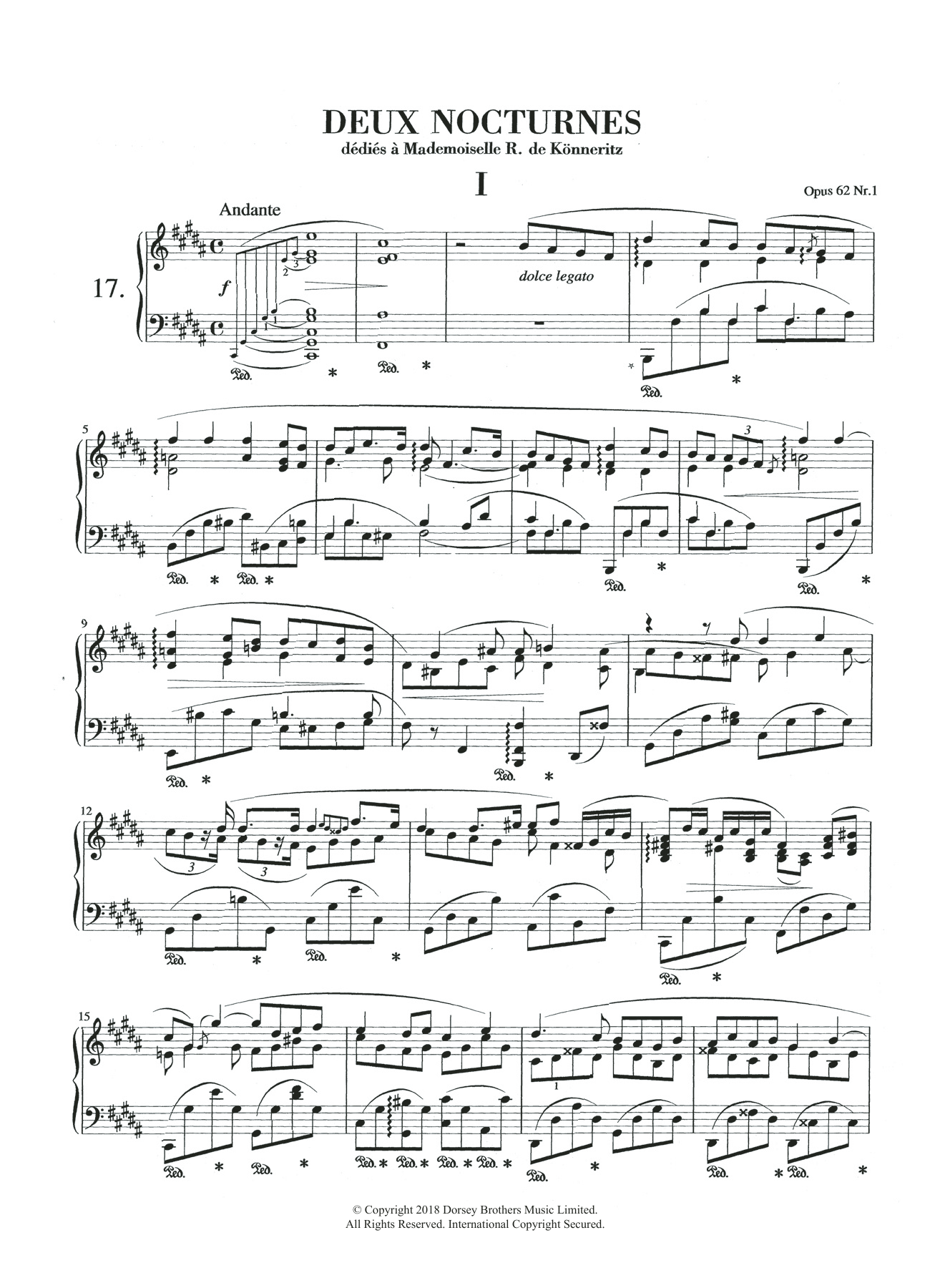 Frederic Chopin Nocturne in B Major, Op.62, No.1 sheet music, chords, lyrics - Printable PDF for Piano